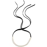 Jennifer Behr Women's Pearl Ribbon Necklace, Pearl, Off White, One Size
