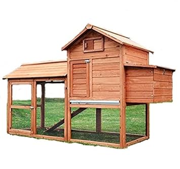 Wooden Chicken Coop Nesting Box Deluxe Poultry Hut Rabbit Hutch Cage