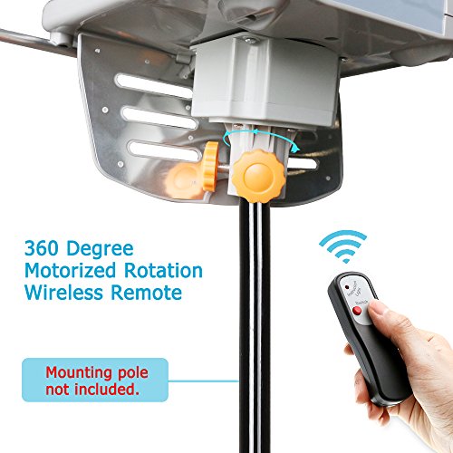 Outdoor-TV-Antenna-Vansky-Amplified-Digital-HDTV-Antenna-150-Mile-Range-w-Motorized-360-Degree-Rotation-2-TV-Support-UHFVHF-Signal-and-Wireless-Remote-Control-Longer-33FT-Coax-Cable