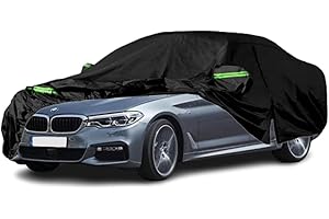 LTDNB Waterproof Car Covers Compatible with 2007-2024 BMW 5 Series 528i 530i 535i 540i M5, All Weather Custom-fit Car Cover with Zipper Door for Rain Snowproof UV Windproof Protection