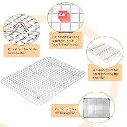 TeamFar Baking Sheet with Rack, 16 x 12 x 1 Inch