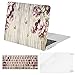MOSISO MacBook Air 13 inch Case(A1369 A1466, Older Version 2010-2017 Release),Plastic Flower Pattern Hard Shell&Keyboard Cover&Screen Protector Only Compatible with MacBook Air 13, Wooden Butterfly
