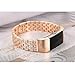 bayite Metal Bands Compatible Fitbit Charge 2, Replacement Accessories Bracelet Rhinestone Bling, Rose Gold