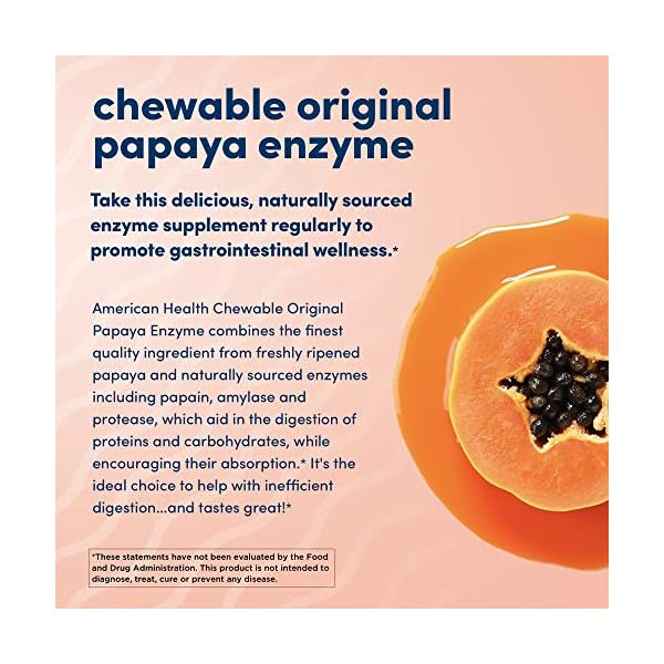 American Health Original Papaya Digestive Enzyme Chewable Tablets