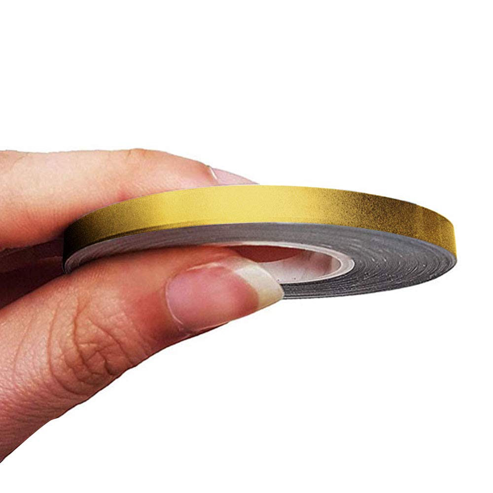 4R Quattroerre.it 10464 Trim Stripes Adhesive Strips for Cars, Gold, 5 mm x 10 mt