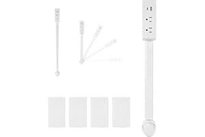 BTFO Outlet Extender Stick, Extending 21''-27'' (53cm-68.5cm) 180 Rotating Socket Extender Stick with USB-A USB-C 2 AC Outlet