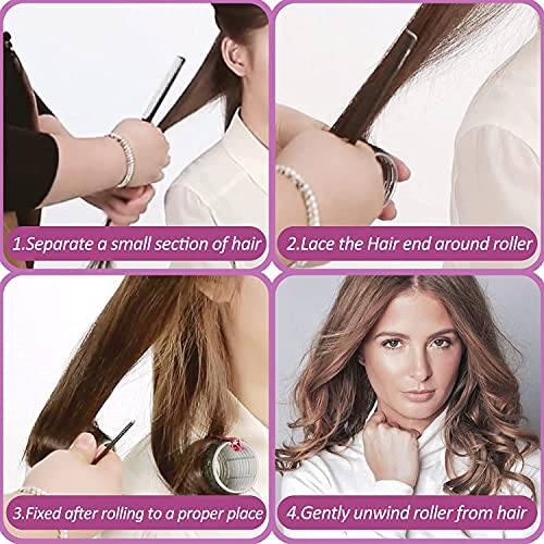 KHTD Large Hair Rollers Sets for Medium Long Hair,Self Grip Heatless DIY Curly Hairstyle Curlers Includes 27 Pcs Hair Curlers and 12 Pcs Clips,Hairdressing Curlers Tools (9 Jumbo+9 Large+9 Medium)