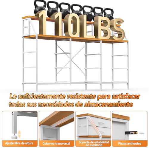FL FASHION LEADER Cómoda de Dormitorio con 13 cajones, cómoda Grande con Espacio de Almacenamiento, Estructura de Metal, para Dormitorio, (Blanco)