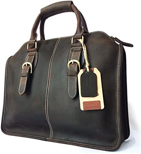 Homodo Handmade Leather Vintage Messenger Bag for 13" Laptop Shoulder Briefcase Bag