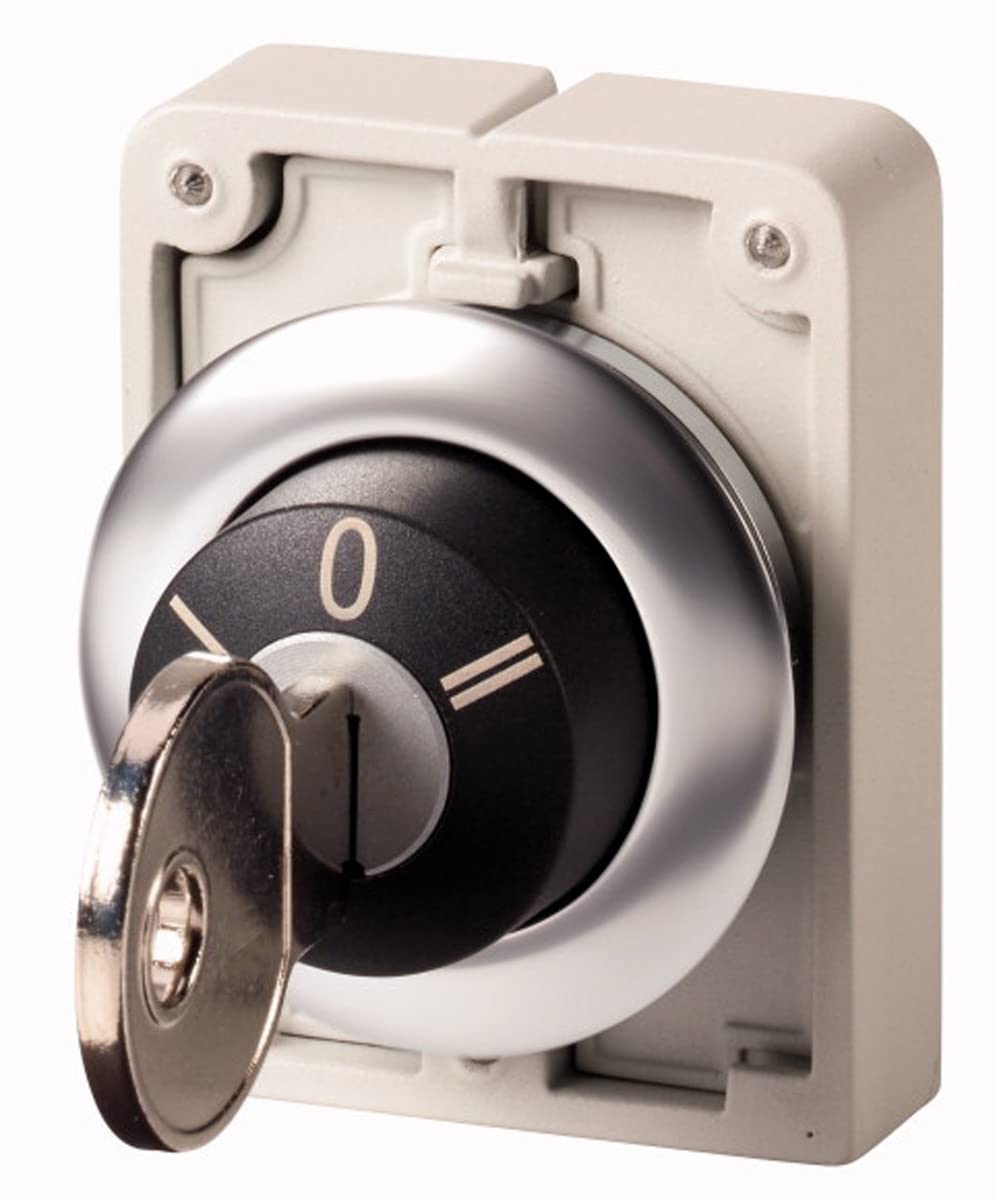 Eaton 187094 Key Switch, Flat Front, Not Locking System Compatible, 3 Positions, Locking
