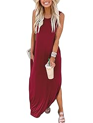 ANRABESS Women Summer Tank Dresses Crew Neck
