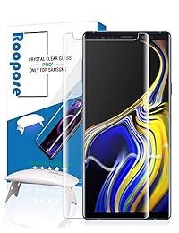 Roopose Galaxy Note 9 Protector de pantalla Vidrio templado, 3D Curva de cobertura total Dispersión de líquidos Tecnología de reparación de adhesivos Kit de instalación fácil para Samsung Galaxy Note 9 (2018)  1 Paquete