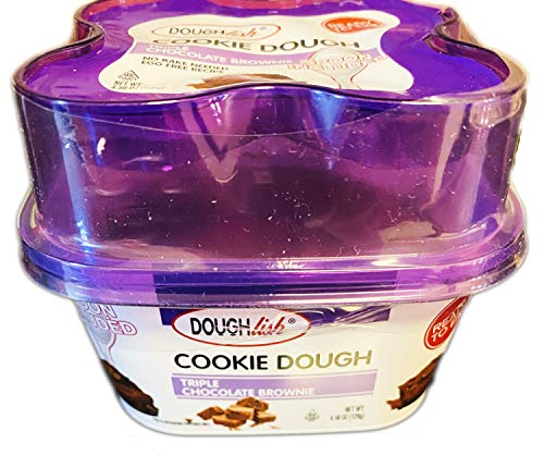 Doughlish Triple Chocolate Brownie Cookie Dough 4.50 Oz! No Bake Needed and Egg Free Recipe! Ready To Eat Chocolate Brownie Cookie Dough! Delicious And Tasty Edible Cookie Dough Snack!