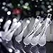 Lalapao Christmas Lights 2 Pack 30 LED Solar String Lights Water Drop Fairy String Outdoor Decorations Waterproof Home Decor Light Perfect for Xmas Tree Indoor Patio Lawn Garden Party Wedding (White)