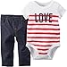 Carters Baby Girls 2-Piece Bodysuit & Jegging Set Love Red Stripe