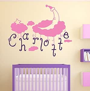 calcomanía de vinilo para pared, diseño de nubes, estrellas de cielo y