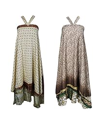 Mogul Interior 2pc Womens Wrap Skirt Dresses Sarong Printed Silk Cover up OneSize