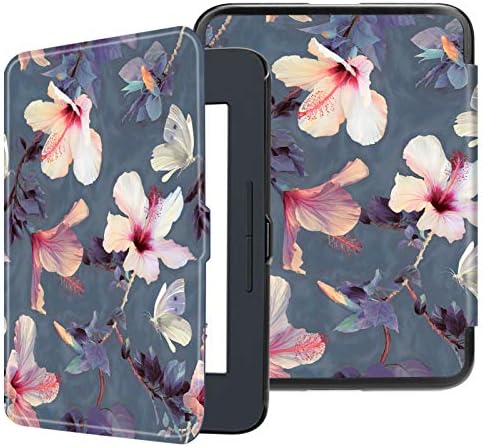 Fintie SlimShell Case for Nook GlowLight 3, Ultra Thin and Lightweight PU Leather Protective Cover for Barnes and Noble Nook GlowLight 3 eReader 2017 Release Model BNRV520 (Blooming Hibiscus) Fintie SlimShell Case for Nook GlowLight 3, Ultra Thin and Lightweight PU Leather Protective Cover for Barnes and Noble Nook GlowLight 3 eReader 2017 Release Model BNRV520 (Blooming Hibiscus)