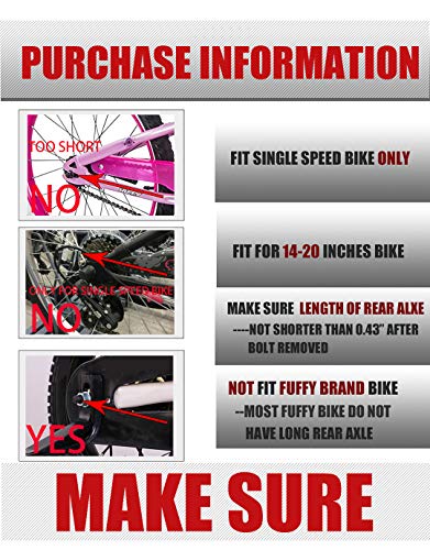 moli dee Bicycle Training Wheels Fits 16 18 20 22 24 inch Kids Bike (Black) - Thumbnail 2