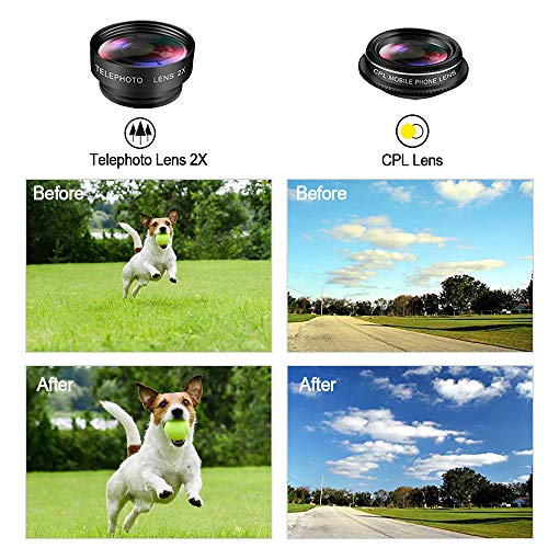 image for omitium Phone Camera Lens, Cell Phone Lens Kit, 8X Zoom Lens/Fish Eye 
