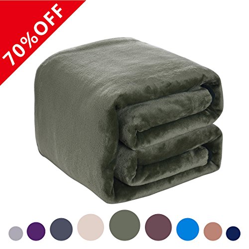 Fleece Blanket 380 GSM Anti-static Super Soft Lightweight Warm Fuzzy Bed Blanketï¼ŒCouch Blanket by Dream Fly Life (50 x 61 inch, Green)