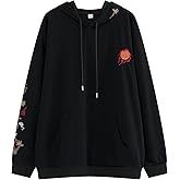 HaiZi XiHuan Streetwear Men's Dragon Embroidered Heavyweight Graphic Hoodies Japanese Techwear baggy Anime Hoodie