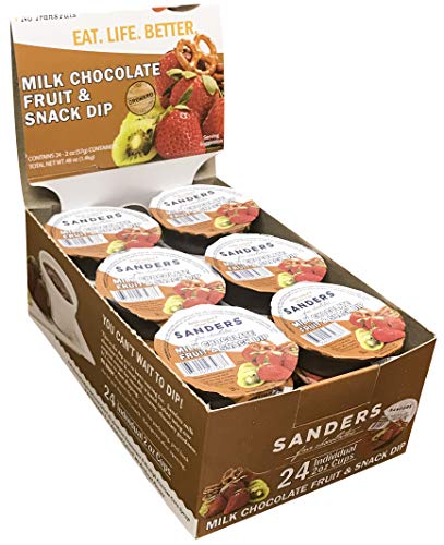 Sanders Milk Chocolate Fruit & Snack Dipping Cup - Kettle Cooked - 2 oz Individual Serve Cups (Case of 24)