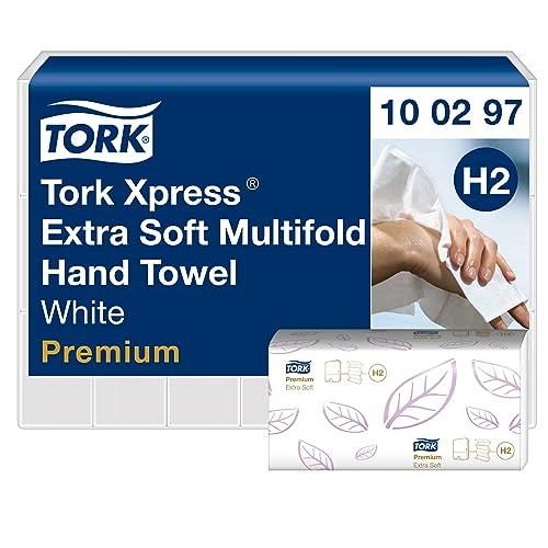 Tork Xpress extra weiche Multifold Papierhandtuecher 100297 - H2 Premium umweltschonende Falthandtuecher fuer Handtuchspender - extra weich und saugfaehig, 2-lagig, weiss - 21 x 100 Tuecher