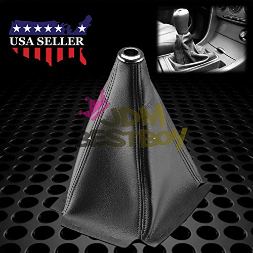 Buy Universal Shift Knob Shifter Boot Cover Black With Black Stitches