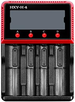 Vitovill Universal Intelligent Battery Charger with LCD Display for 18650 26650 10440 14500 Li-ion LiFePO4 AA AAA C Ni-MH Ni-CD Rechargeable Batteries(4 slot)