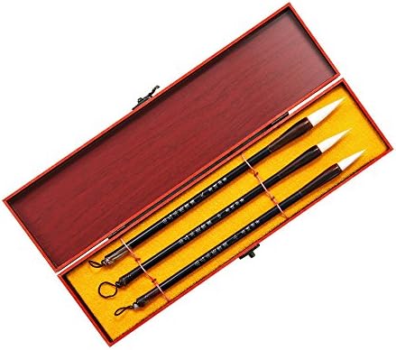 HULYTRAAT Gift Series CCBS1 Chinese Calligraphy Sumi Brush Set with Case(Black, Set of 3)