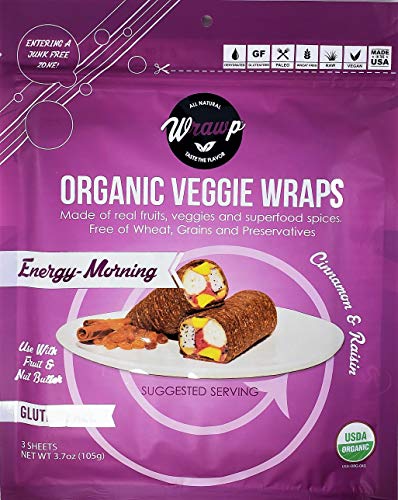 Organic Veggie Wraps - Mini Energy-Morning Wraps by Wrawp | Perfect for Wraps, Sandwiches, Crackers, Side Bread or a Simple Snack - Thumbnail 6