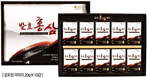 Jangsu red ginseng snack by korea, fermented red ginseng slice, 6 years old jinseng korean, ginseng supplement. Mental More Health Natural Ginsenosides Panax brain stress, 20gX10packet=200g(Gift)