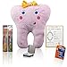 Zigora Tooth Fairy Pillow LED Kit - 5 Piece Memorable Bundle Gift Set for Girls, Includes 1 LED Pillow, 2 Toothbrushes, 1 Keepsake Box, 1 Lost Tooth Certificate Pad & 4 AA Batteries.