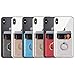 Cell Phone Card Holder RFID Ring Stand Stick on Wallet Pu Leather Card Holder for Back of Phone for iPhone Android and All Smartphones (Rose/Gold)