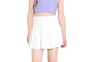 Hvididan Girls Tennis Skirts, Casual Cute Kids Girls Athletic Skorts with Pocket Liner, Workout Sports Running Shorts, 5-14Y