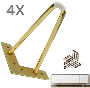 WQF 4 Patas de Mesa con Horquilla para Muebles de Bricolaje Resistentes