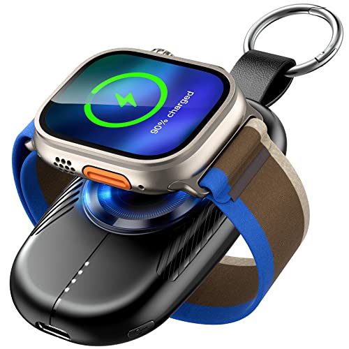 Portable Charger For Apple Watch, 1200mAh Magnetic Keychain
