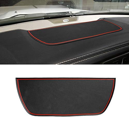 Auovo Dashboard Mat Liner for Dodge Ram Pickup 1500 2500 3500 2011-2018 Interior Accessories Car Dash Trim Rubber Pad Cover Soft Tray(1 PCS) (Red Trim) - Thumbnail 6