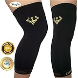 Roludom Copper Knee Brace - Both Women & Men - Compression Fit Support & GUARANTEED Recovery Sleeve - 88% top quality copper content - PROTECT your muscles and bones - Single