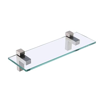 14-Inch Tempered Glass Bathroom Shelf for Storage and Display