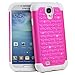 Fosmon HYBO-SD Series PC + Silicone Hybrid Bumper Bling Case for Samsung Galaxy S4 S IV / I9500 (Hot Pink/White)