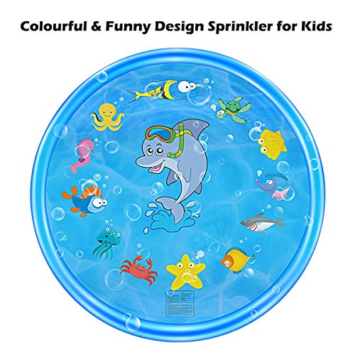 Sprinkler for Kids, Sprinkler Pad & Splash Play Mat 68" Toddler Outdoor Water Toys Fun for Babies Boys Girls Children Outdoor Party Sprinkler Toy Splash Pad Water Play Mat