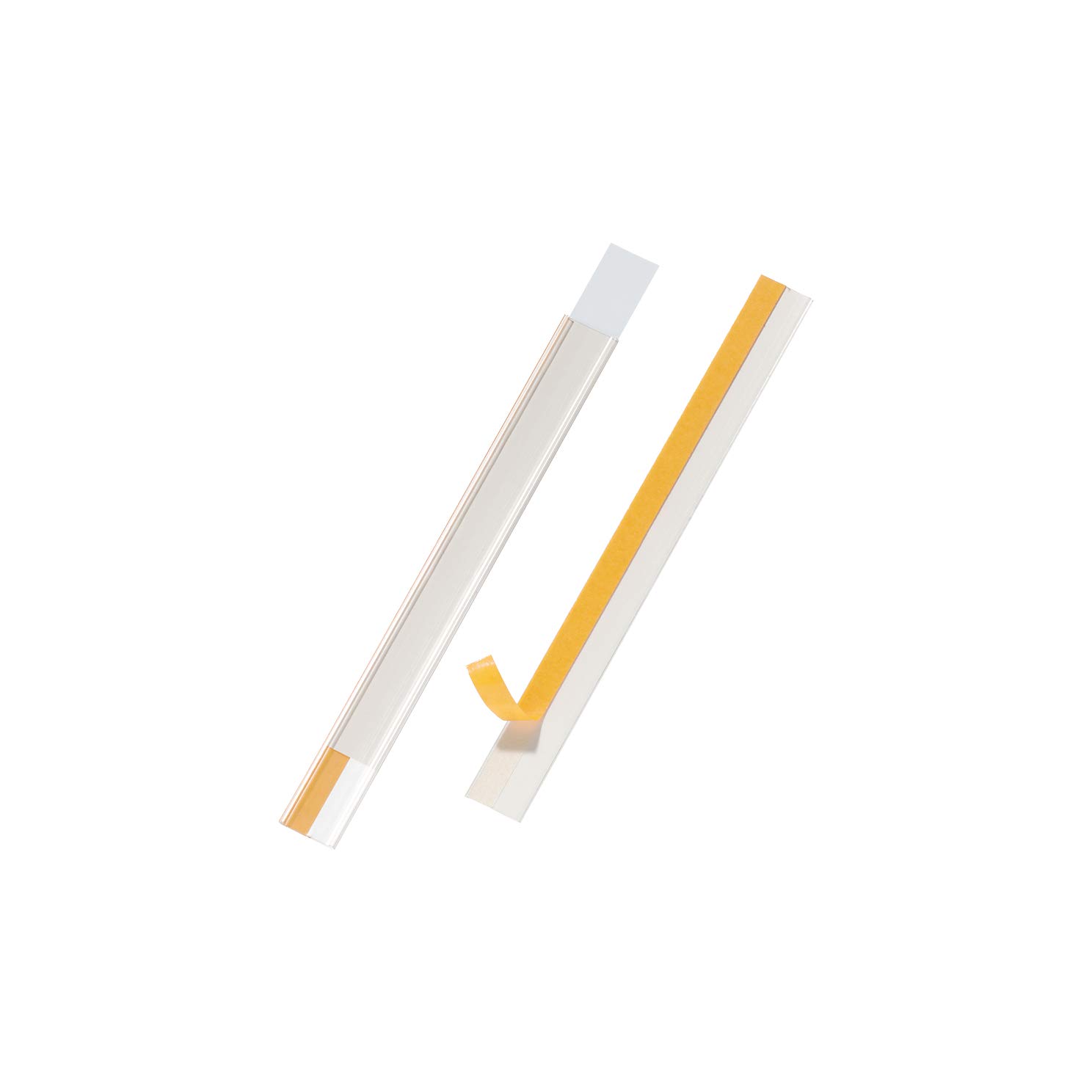 Durable Scanfix Self-Adhesive Ticket Holder, Scannable EPOS Ticket Strip Holder, 200 x 20mm, Pack of 50, ideal for Retail and Warehouse Shelving