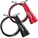 Wini Adjustable Speed Cable Jump Ropes with 2 Packs, Premium Quality Best for Keeping Fitness and Cable Protector for Rough Area. Adjustable Roples for Adults&Kids