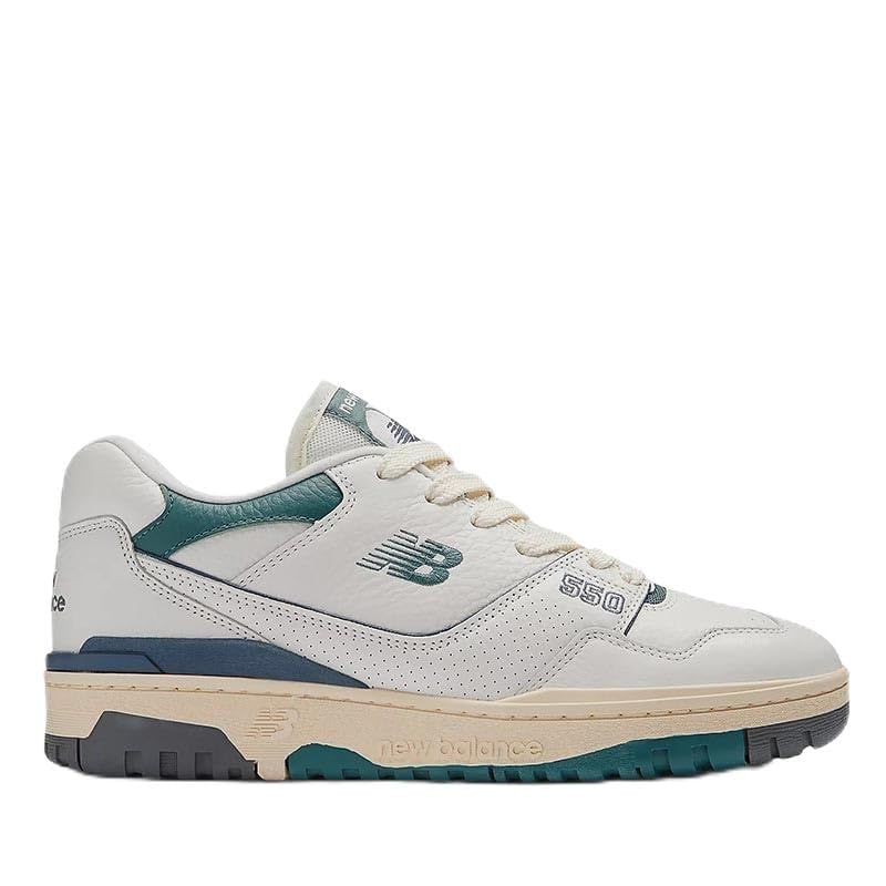 New Balance 550 Sneakers Mens, White Bluegreen, 8.5