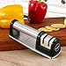 Knife Sharpener for Straight and Ceramic Knives,Barbestar Kitchen Knife Sharpener with 2 Stage Diamond Coated Sharpening Wheel System, Non-slip Base,Safe and Easy to Use