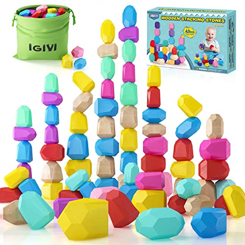 IGIVI Montessori Toys for Year Old Boys Girls, 42PCS Wooden