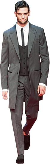 Amazon Co Jp P G メンズロングピークラペルスーツ3個セットビジネスタキシード男性用 服 ファッション小物