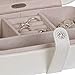 Mele & Co. Rio Faux Leather Glass Top Jewelry Box, 7 3/8-Inch by 5 7/8-Inch by 2 1/2-Inch, Ivory